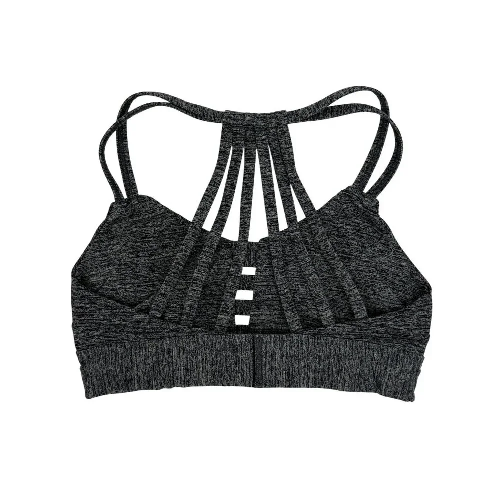 Victorias Secret PINK Strappy Back Gray Athletic Athleisure Sports Bra Ultimate - Picture 5 of 10